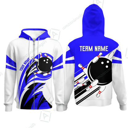 Custom Bowling Team Jersey, Bowling Player Jersey Multicolor Polo Quarter-Zip Shirts, Custom Bowling Uniforms Jerseys