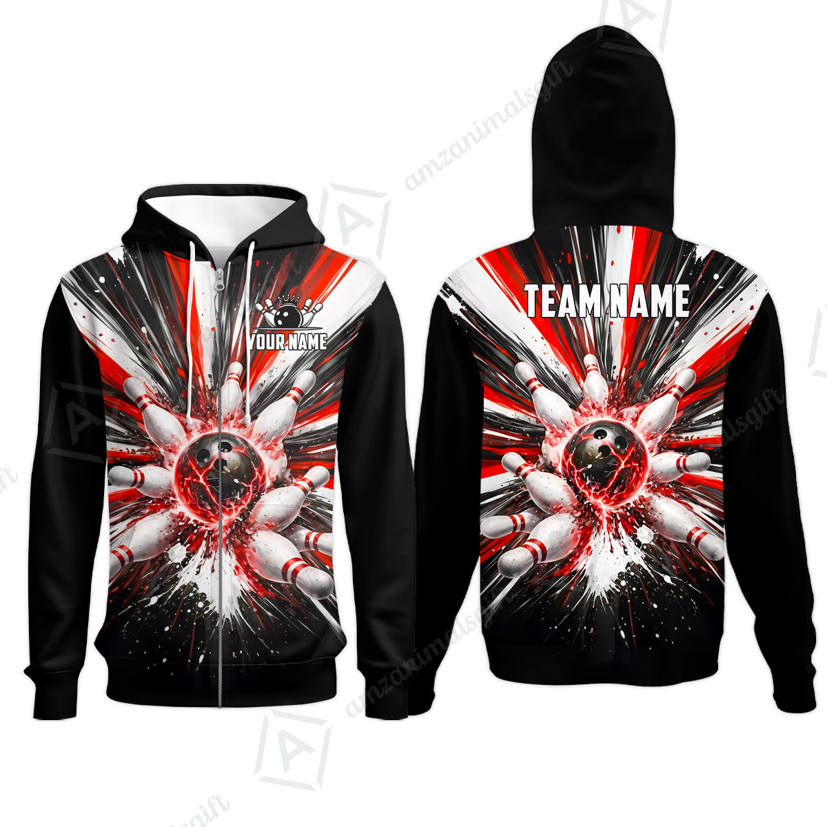 Custom Bowling Jersey Polo Shirt, Electric Burst Explosion, Custom Bowling Jersey Team Shirt For Players With Name and Team Name