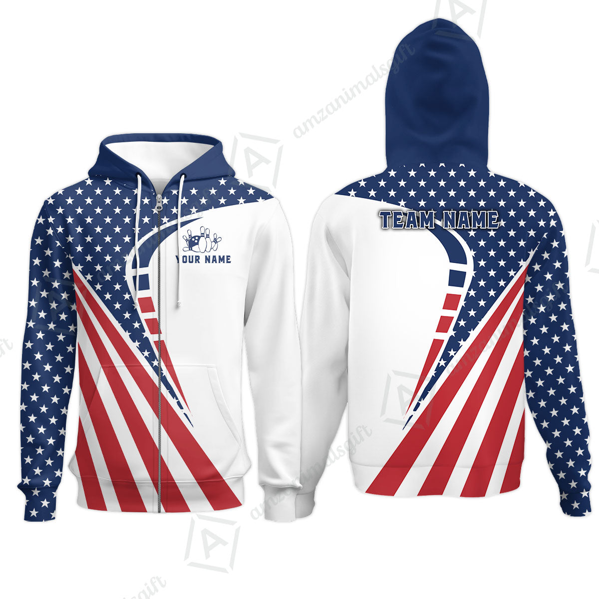 Custom Bowling Jersey Polo Shirt, 4th of July Patriotic Bowling, Custom Bowling Jersey Team Shirt For Players With Name & Team Name