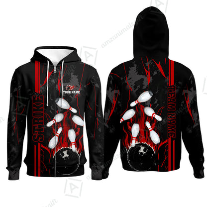 Custom Team Name Bowling Strike Team  Bowling Jersey - Custom Name Bowling Strike Personalized Bowling Polo Shirt - Uniform Shirt For Bowlers