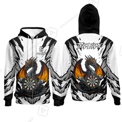 Custom Darts Team Jersey, Personalized Fantasy Dragon Dart Polo Shirt For Players With Name & Team Name