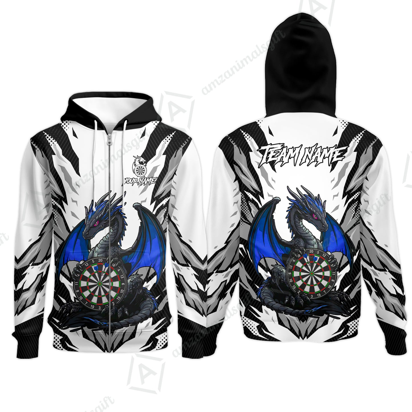Custom Darts Team Jersey, Personalized Fantasy Dragon Dart Polo Shirt For Players With Name & Team Name