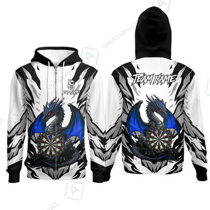 Custom Darts Team Jersey, Personalized Fantasy Dragon Dart Polo Shirt For Players With Name & Team Name