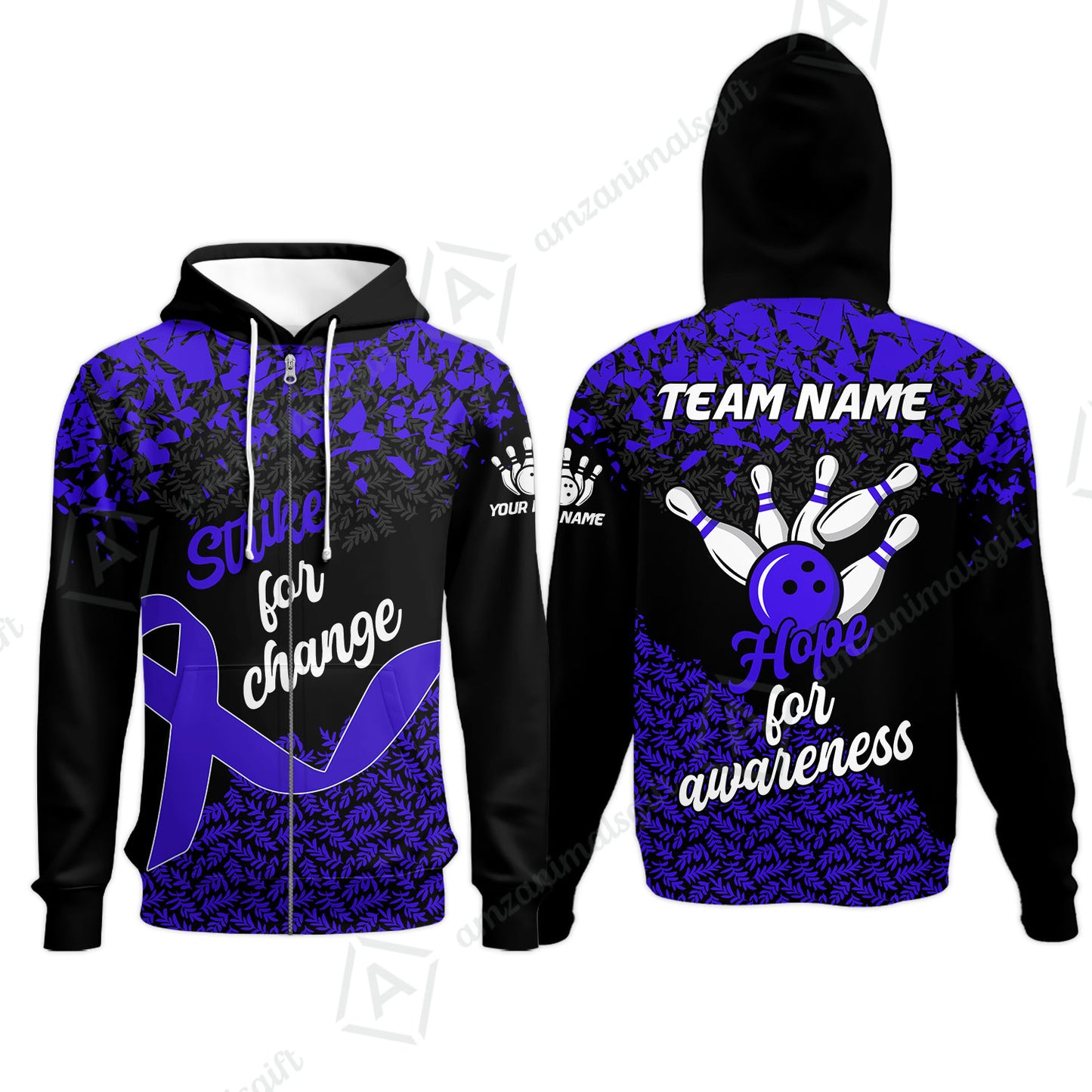 Custom Bowling Jersey Uniform Shirt, Bowling Strike For Change Team Shirt For Players With Name & Team Name