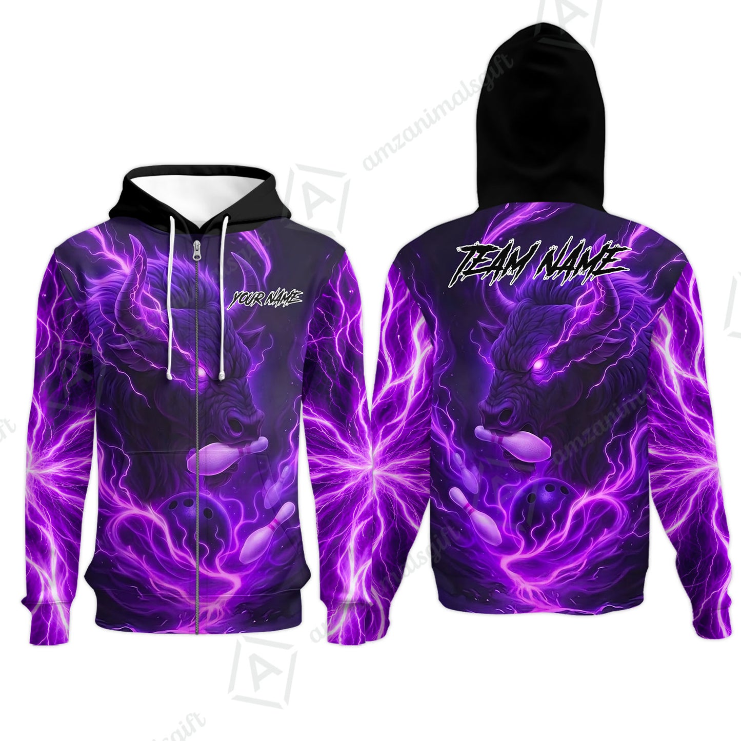 Custom Bowling Jersey Polo Shirt, Charging Bull Bowling Custom Bowling Jersey Team Shirt For Players With Name & Team Name