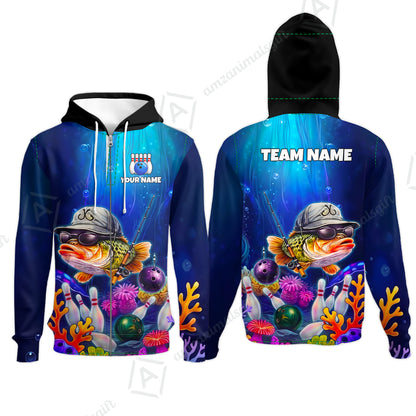 Customized Bowling Fish Bowling Jersey, Custom Name And Team Name For Bowlers