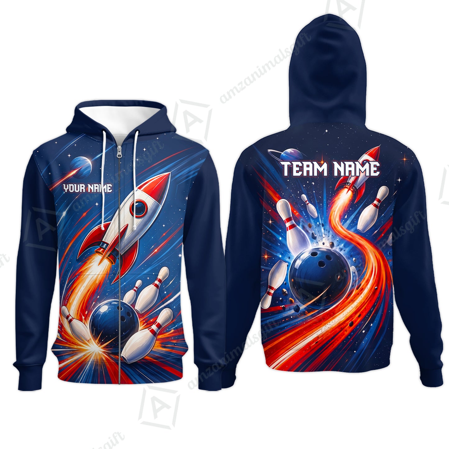 Custom Bowling Jersey Polo Shirt, Bowling Strike Rocket, Custom Bowling Jersey Team Shirt For Players With Name and Team Name