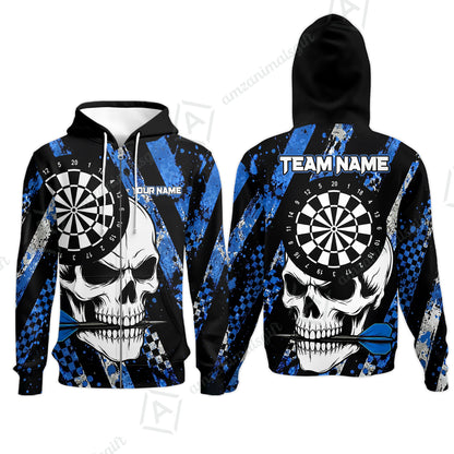 Custom Darts Jersey Polo Shirt, Skull Bites Dart, Custom Dart Jersey Team Shirt For Players With Name & Team Name