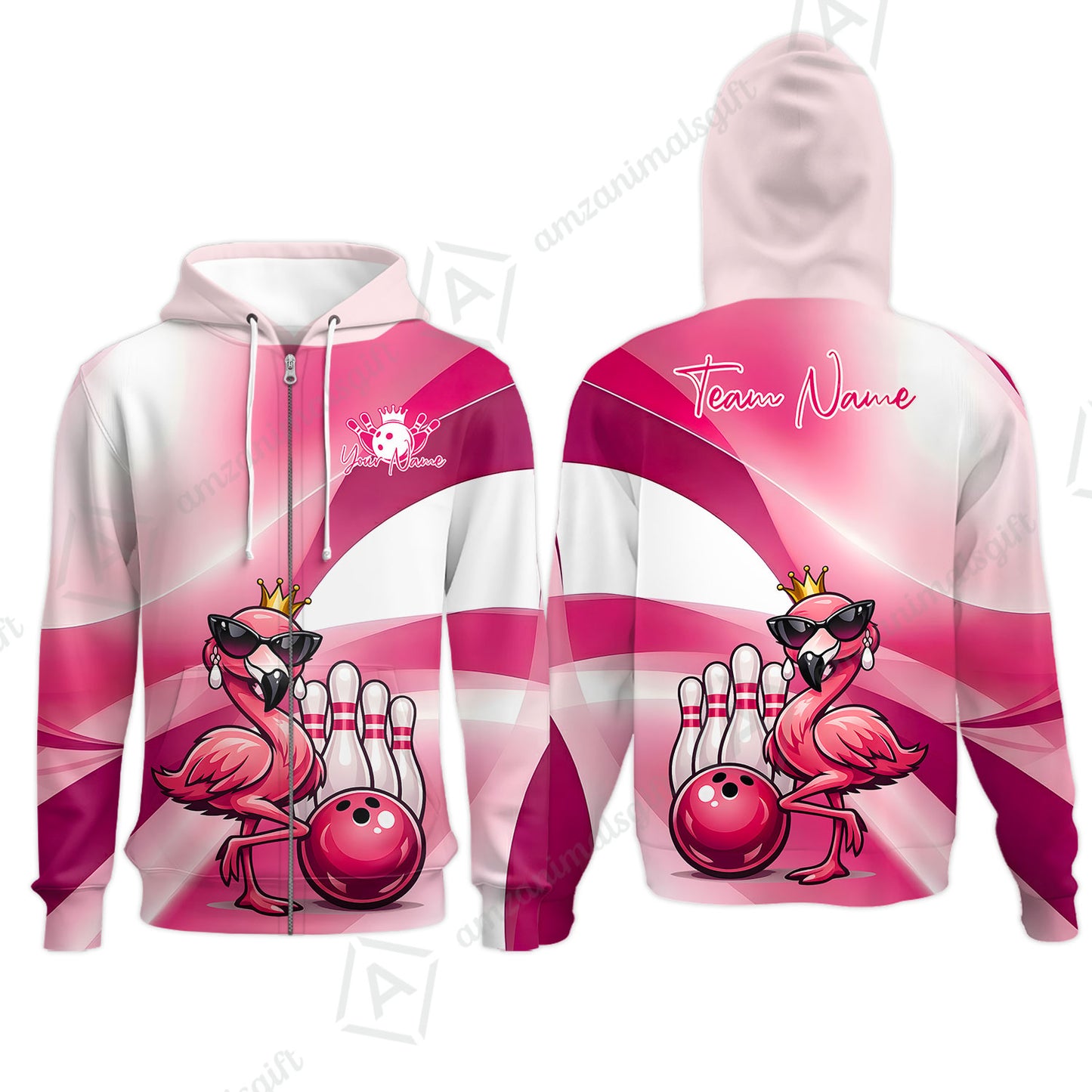 Custom Women Jersey Shirt, Pink Diva Flamingo Bowling, Custom Bowling Jersey Team Shirt For Players With Name & Team Name