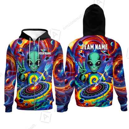 Custom Darts Team Jersey, Personalized Alien Vortex Strike Dart Polo Shirt For Players With Name & Team Name