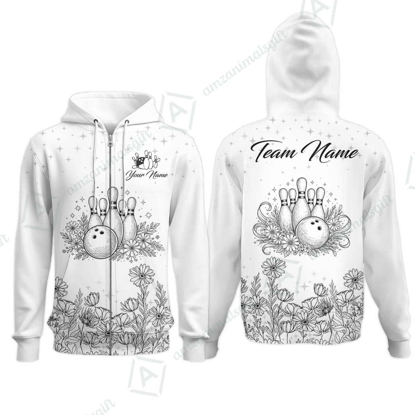 Custom Bowling Polo Shirt, Gerbera Flowers Bowling Custom Bowling Polo Team Shirt With Name & Team Name