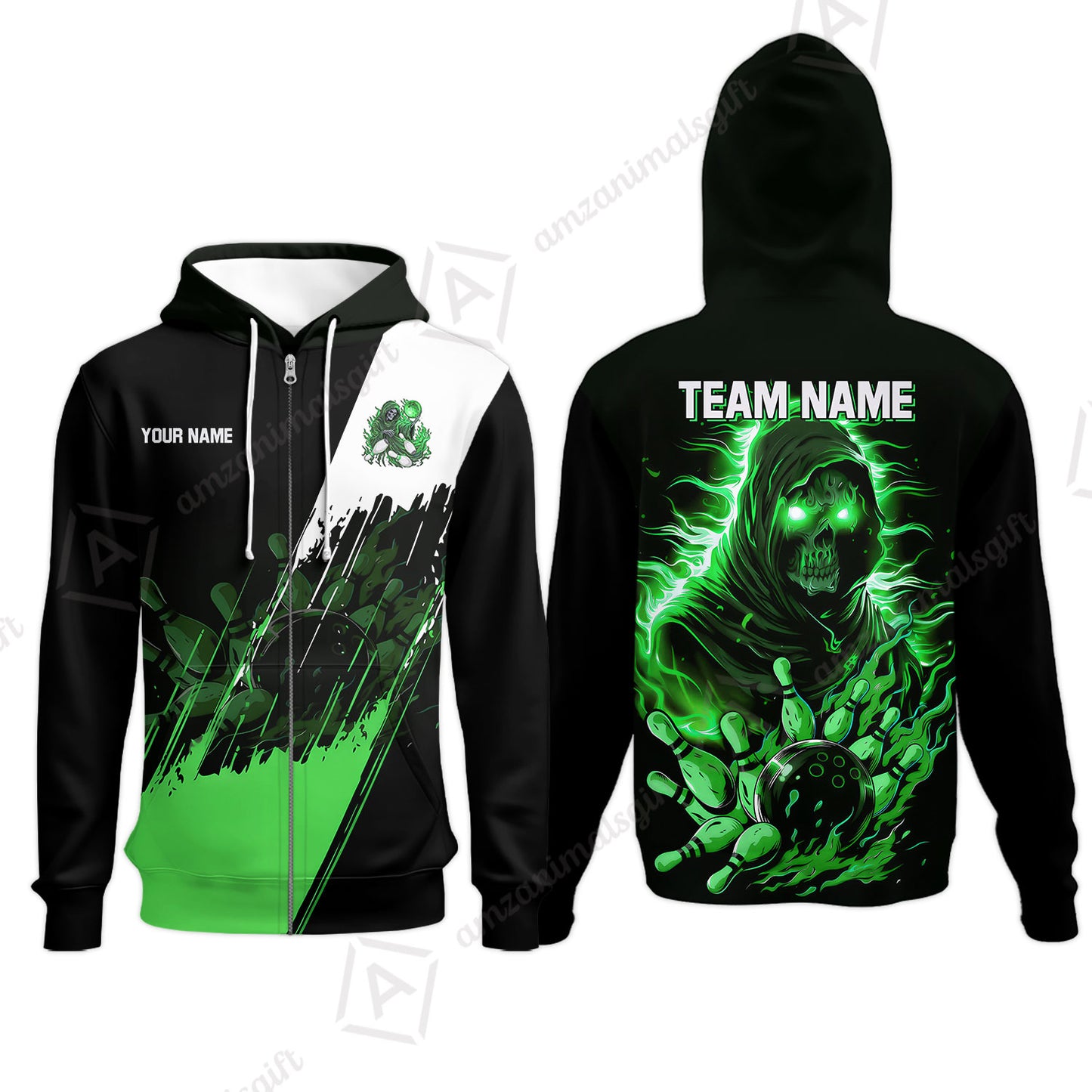 Custom Bowling Jersey Polo Shirt, Glow Reaper Bowling Custom Bowling Jersey Team Shirt For Players With Name & Team Name