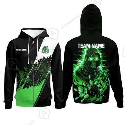 Custom Bowling Jersey Polo Shirt, Glow Reaper Bowling Custom Bowling Jersey Team Shirt For Players With Name & Team Name