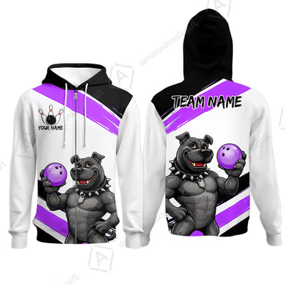 Custom Bowling Jersey Polo Shirt, Badass Dog Bowling Custom Bowling Jersey Team Shirt For Players With Name & Team Name