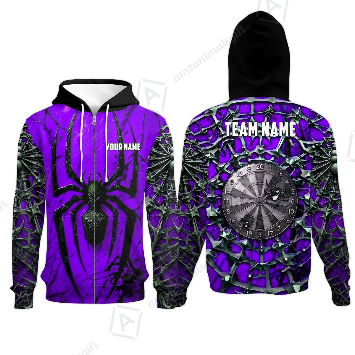Custom Darts Jersey Polo Shirt, Gothic Widow Spiderweb, Custom Dart Jersey Team Shirt For Players With Name & Team Name