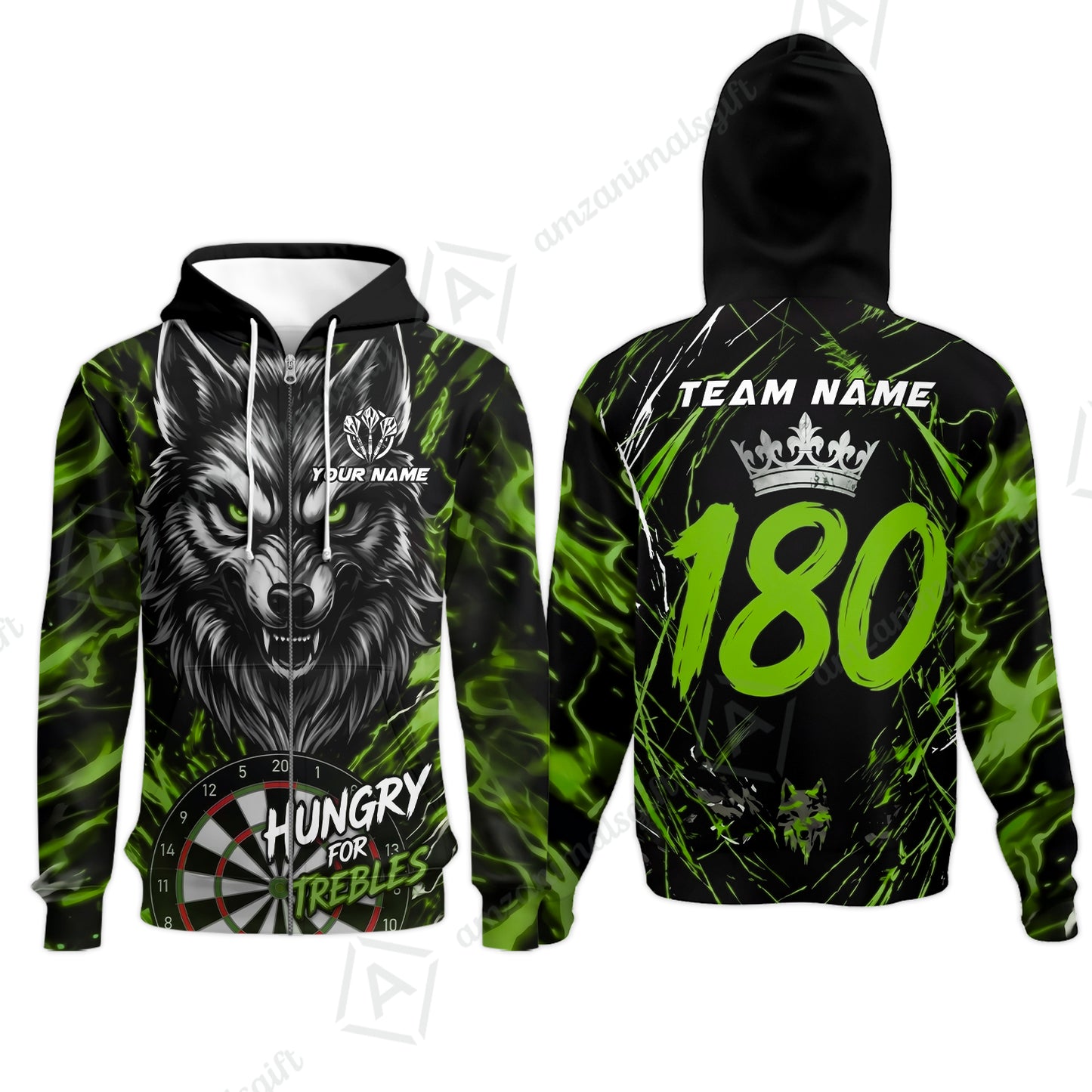 Custom Darts Jersey Polo Shirt, Wolf 180, Custom Dart Jersey Team Shirt For Players With Name & Team Name