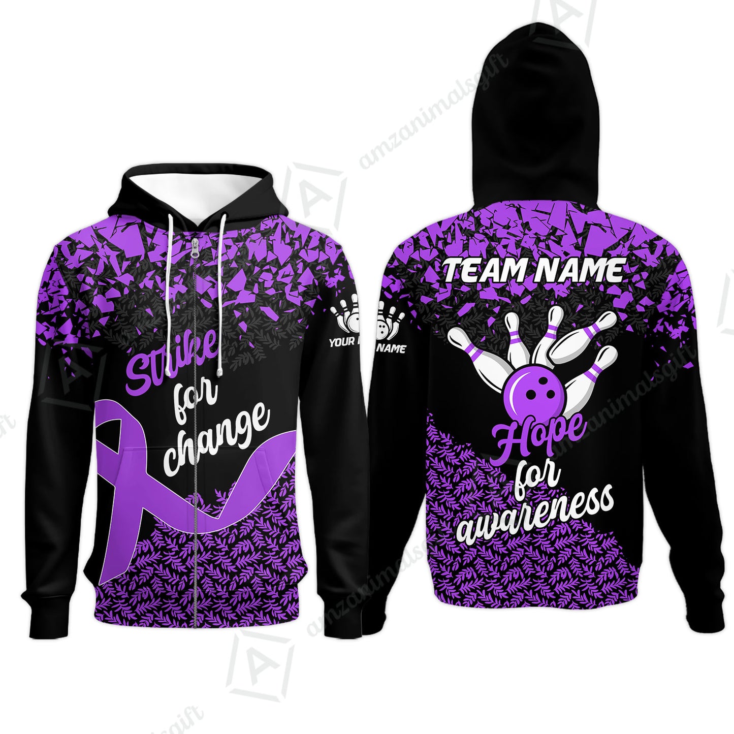 Custom Bowling Jersey Uniform Shirt, Bowling Strike For Change Team Shirt For Players With Name & Team Name