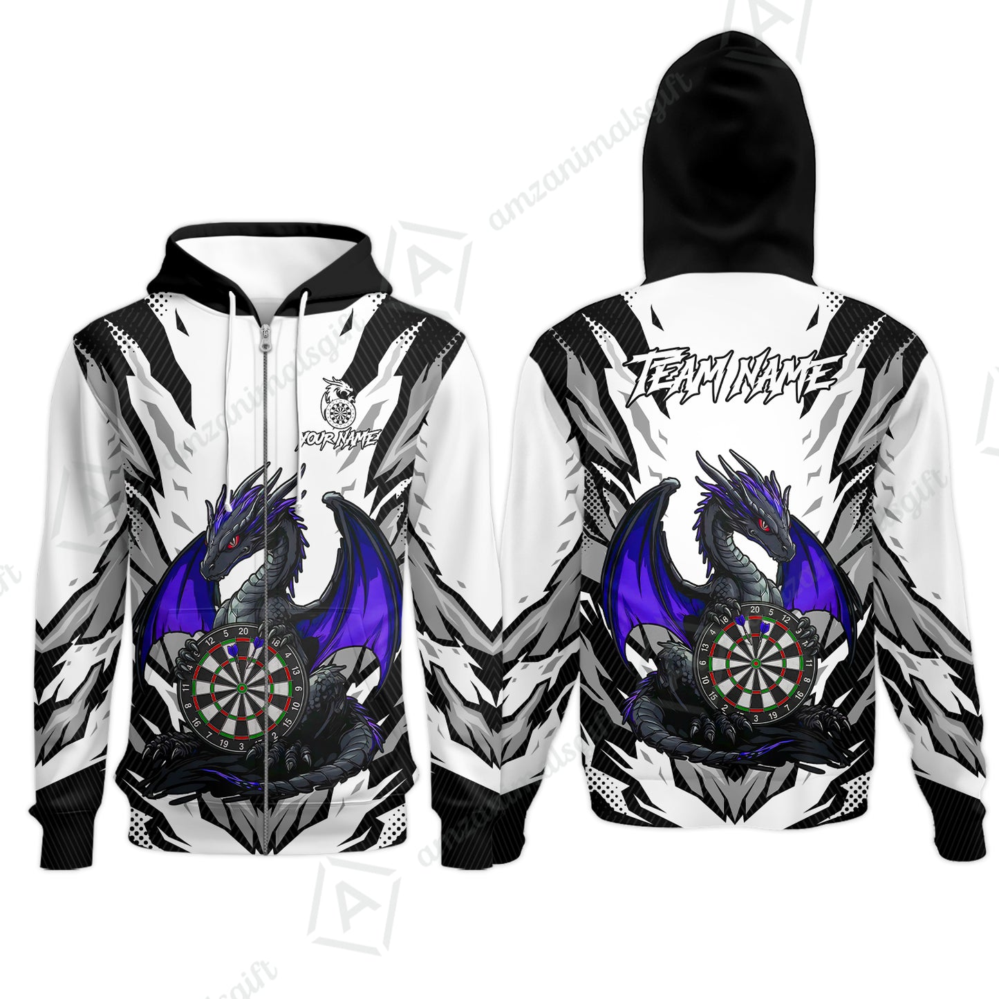 Custom Darts Team Jersey, Personalized Fantasy Dragon Dart Polo Shirt For Players With Name & Team Name