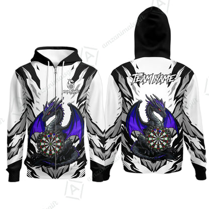 Custom Darts Team Jersey, Personalized Fantasy Dragon Dart Polo Shirt For Players With Name & Team Name