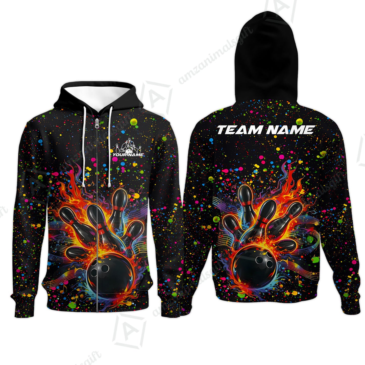 Custom Bowling Jersey Polo Shirt, Bowling Splash Paint Dot, Custom Bowling Jersey Team Shirt For Players With Name & Team Name