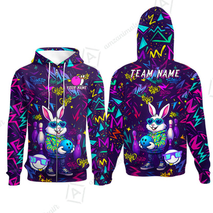 Custom Hip Hop Rabbit Bowling Jersey Polo Shirt, Custom Hip Hop Rabbit Bowling Jersey Team Shirt For Players With Name & Team Name
