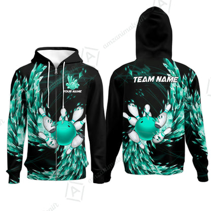 Custom Bowling Jersey Polo Shirt, Crystal Explosion Bowling Custom Bowling Jersey Team Shirt For Players With Name & Team Name