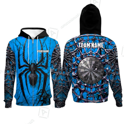 Custom Darts Jersey Polo Shirt, Gothic Widow Spiderweb, Custom Dart Jersey Team Shirt For Players With Name & Team Name