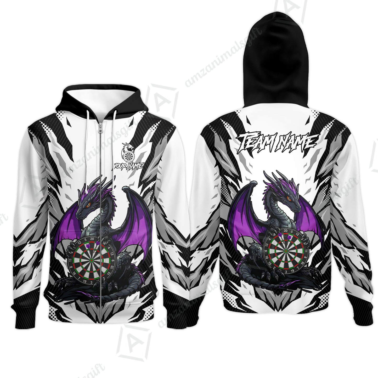 Custom Darts Team Jersey, Personalized Fantasy Dragon Dart Polo Shirt For Players With Name & Team Name