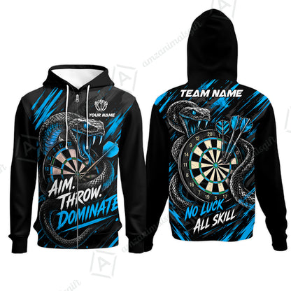 Customized Darts Team Jersey, Personalized Snake Darts Abstract Background Polo Shirt For Players With Name & Team Name