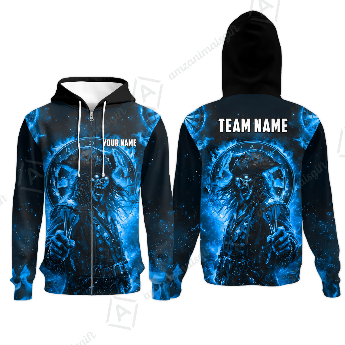 Custom Darts Jersey Polo Shirt, Ghost Pirate, Custom Dart Jersey Team Shirt For Players With Name & Team Name