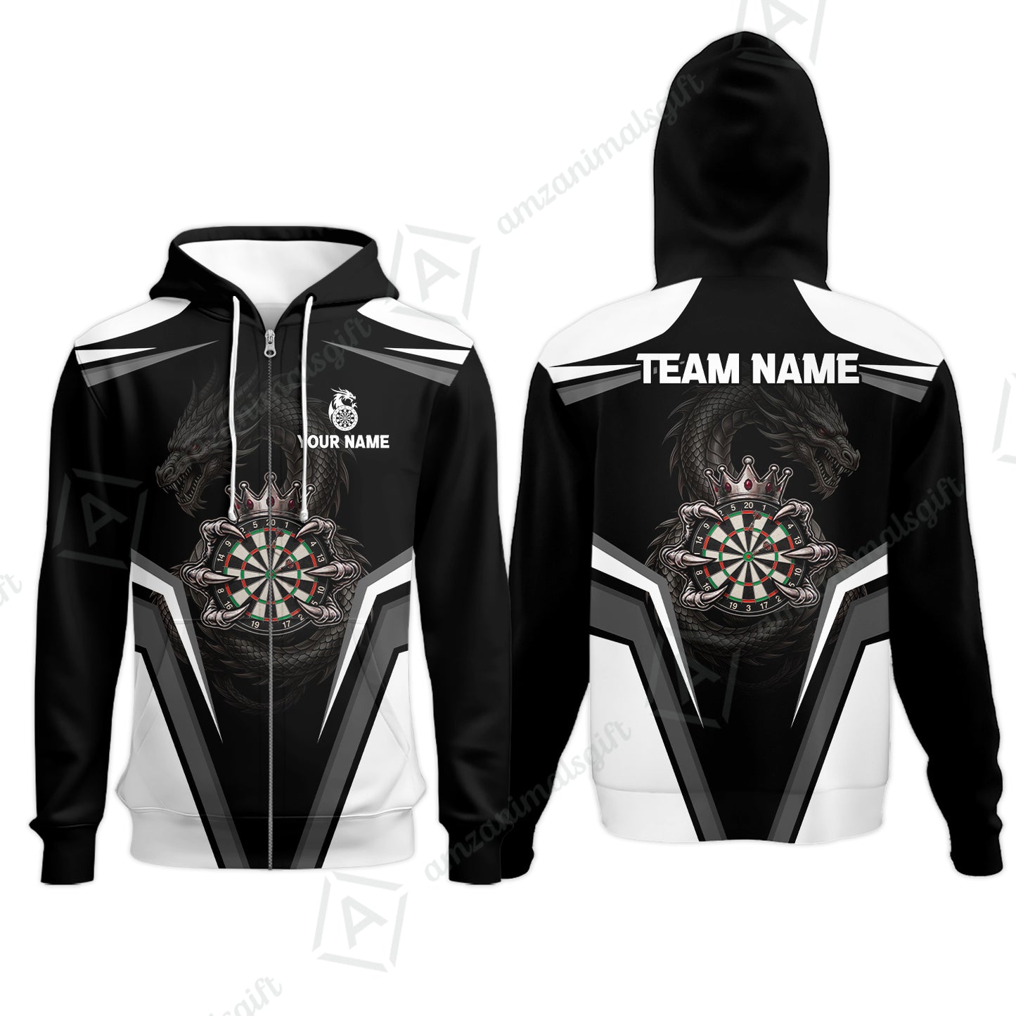Custom Gothic Dark Dragon Royal Darts Jersey Polo Shirt, Custom Gothic Dark Dragon Royal Dart Jersey Team Shirt For Players With Name and Team Name