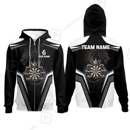 Custom Gothic Dark Dragon Royal Darts Jersey Polo Shirt, Custom Gothic Dark Dragon Royal Dart Jersey Team Shirt For Players With Name and Team Name