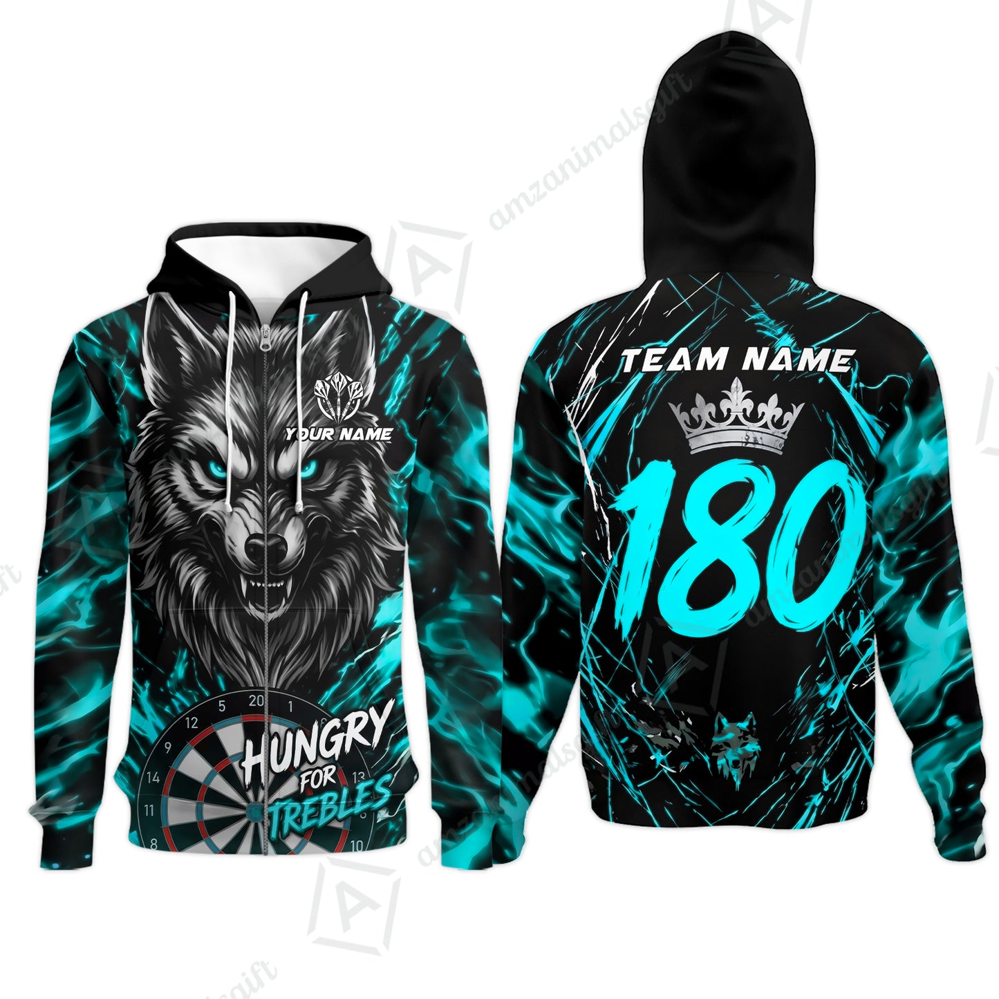 Custom Darts Jersey Polo Shirt, Wolf 180, Custom Dart Jersey Team Shirt For Players With Name & Team Name