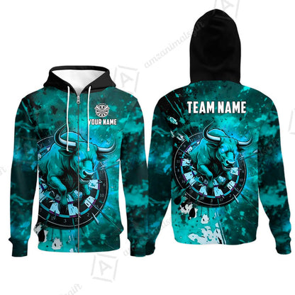 Custom Darts Team Jersey, Personalized Raging Bull Jersey Shirt For Players With Name & Team Name