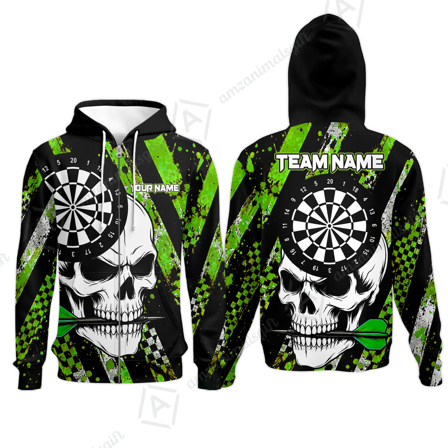 Custom Darts Jersey Polo Shirt, Skull Bites Dart, Custom Dart Jersey Team Shirt For Players With Name & Team Name