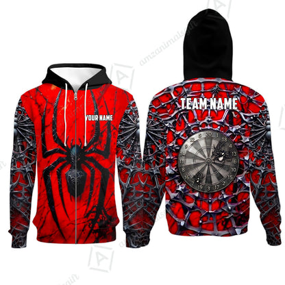 Custom Darts Jersey Polo Shirt, Gothic Widow Spiderweb, Custom Dart Jersey Team Shirt For Players With Name & Team Name