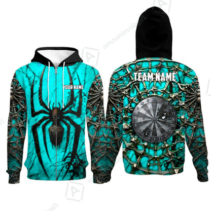 Custom Darts Jersey Polo Shirt, Gothic Widow Spiderweb, Custom Dart Jersey Team Shirt For Players With Name & Team Name