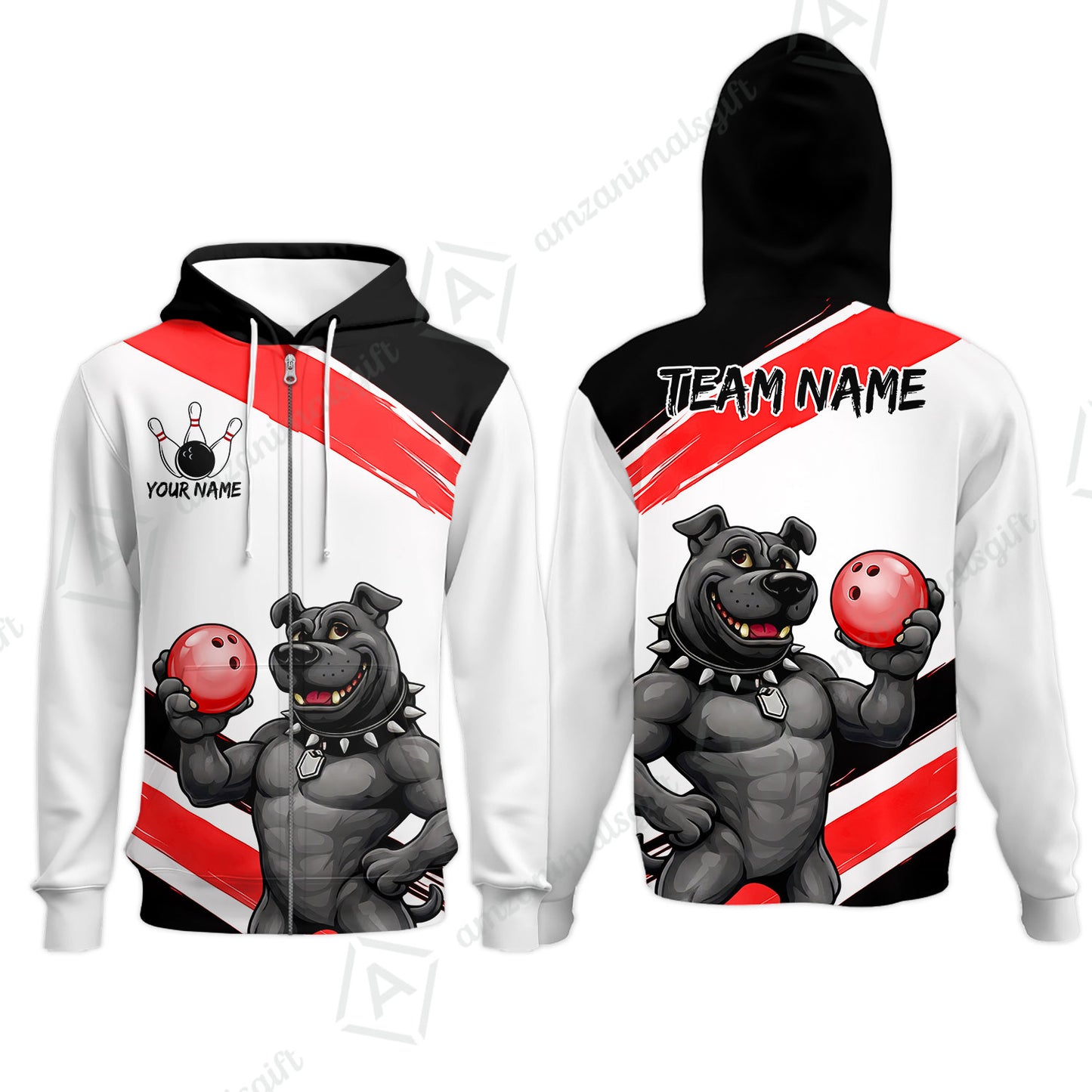 Custom Bowling Jersey Polo Shirt, Badass Dog Bowling Custom Bowling Jersey Team Shirt For Players With Name & Team Name