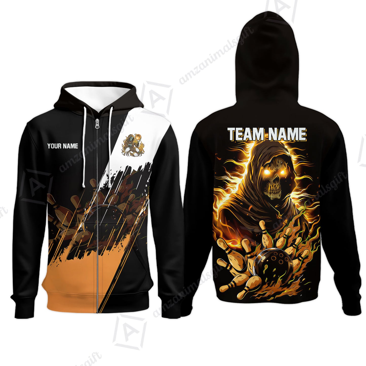 Custom Bowling Jersey Polo Shirt, Glow Reaper Bowling Custom Bowling Jersey Team Shirt For Players With Name & Team Name
