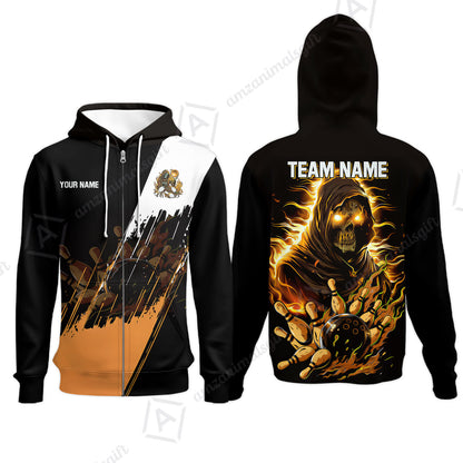 Custom Bowling Jersey Polo Shirt, Glow Reaper Bowling Custom Bowling Jersey Team Shirt For Players With Name & Team Name