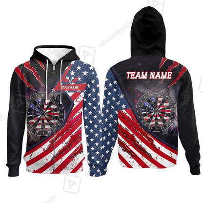 Custom Patriotic Americana Claw Rip Darts Jersey Polo Shirt, Custom Patriotic Americana Claw Rip Dart Jersey Team Shirt For Players With Name and Team Name