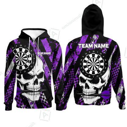 Custom Darts Jersey Polo Shirt, Skull Bites Dart, Custom Dart Jersey Team Shirt For Players With Name & Team Name