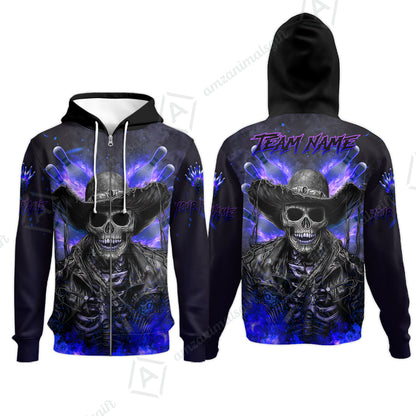 Zip Hoodie||Blue