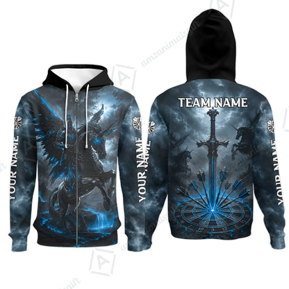 Zip Hoodie||Blue