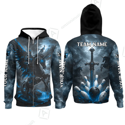 Zip Hoodie||Blue