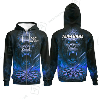 Zip Hoodie||Blue