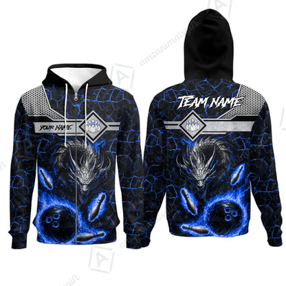 Zip Hoodie||Blue