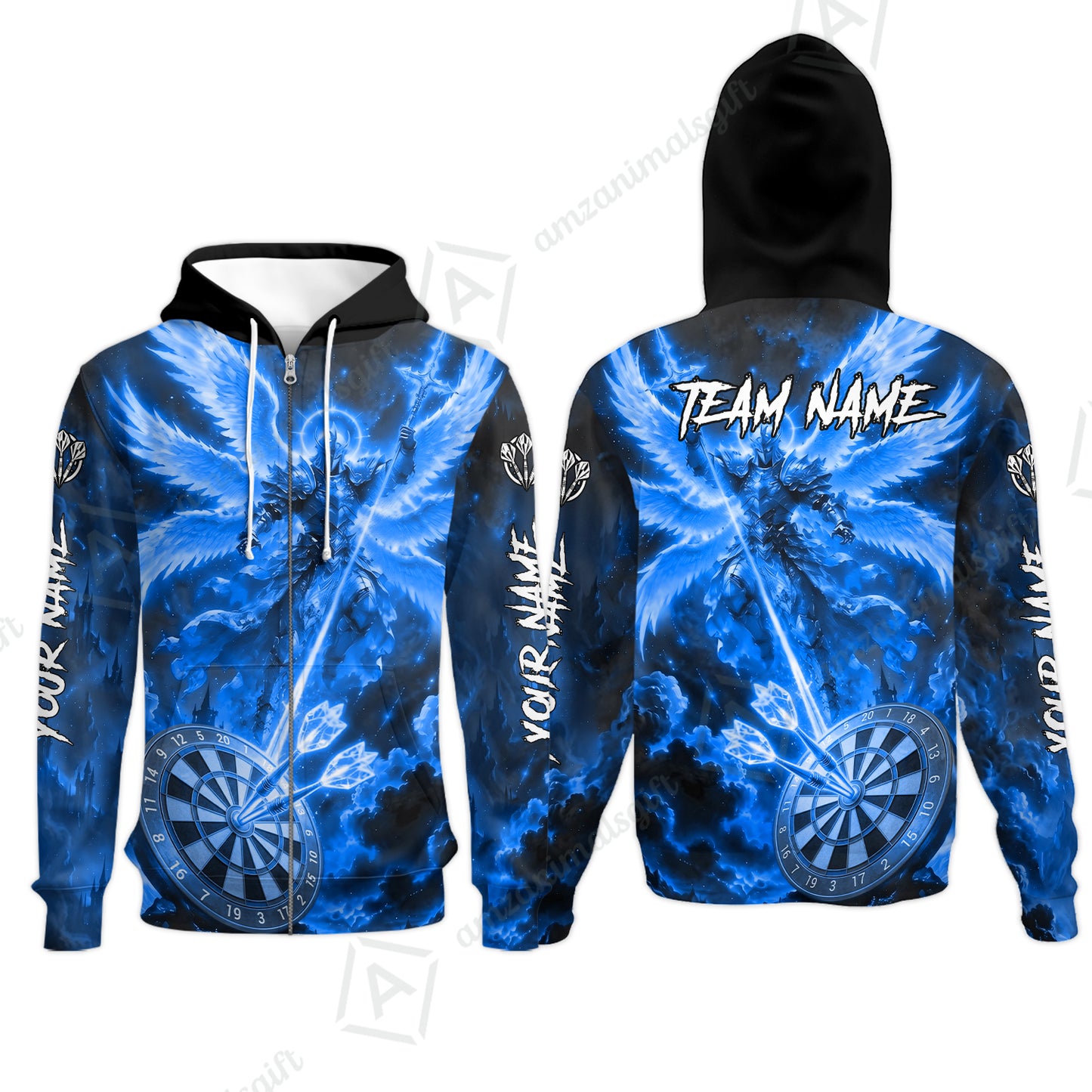 Zip Hoodie||Blue