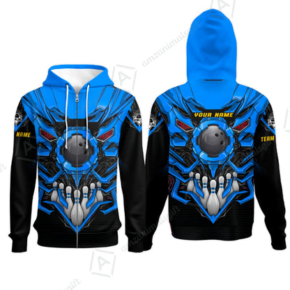 Zip Hoodie||Blue