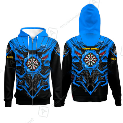 Zip Hoodie||Blue